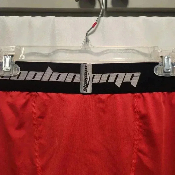 COOLOMG Men's Size 2XL Compression‎ Pants Tights Red Wide Elastic Waistband - Picture 6 of 6